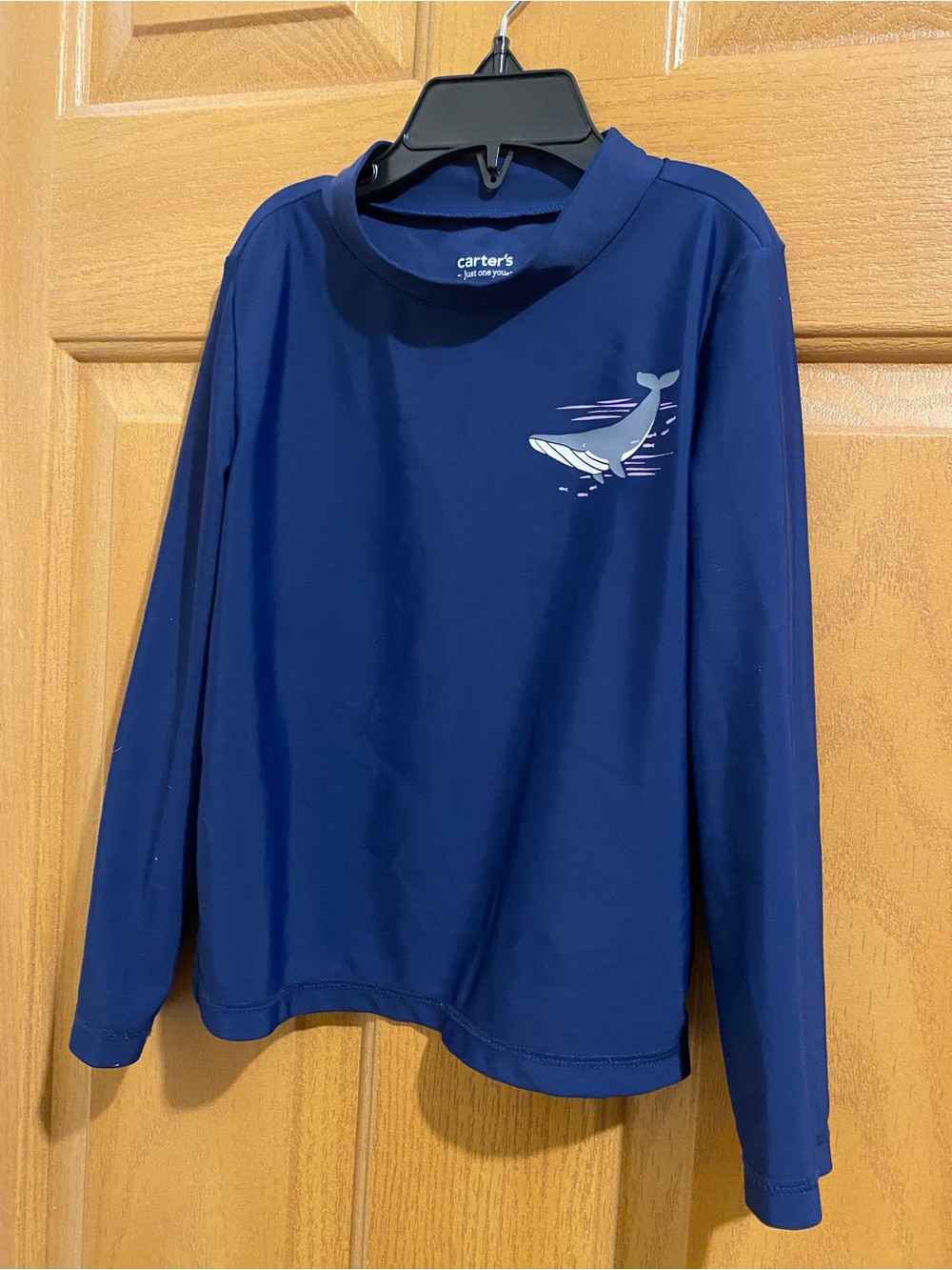 Carter's Navy Long Sleeve Swim Top with Whale Graphic